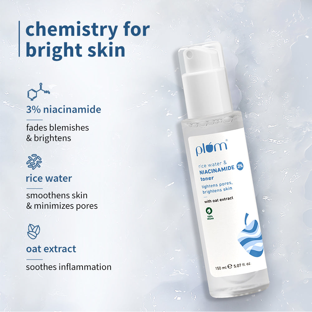 3% Niacinamide & Rice Water Toner for Bright Skin