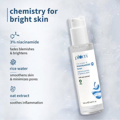 3% Niacinamide & Rice Water Toner for Bright Skin