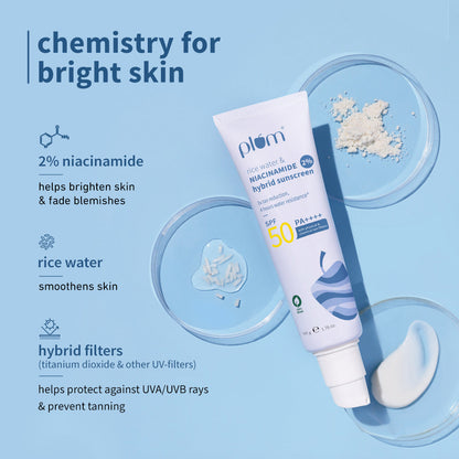 2% Niacinamide & Rice Water SPF 50 PA+++ Hybrid Sunscreen