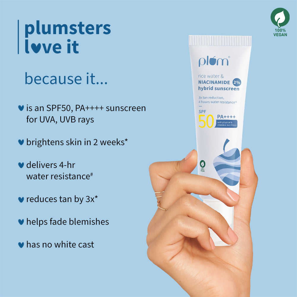 2% Niacinamide & Rice Water SPF 50 PA+++ Hybrid Sunscreen