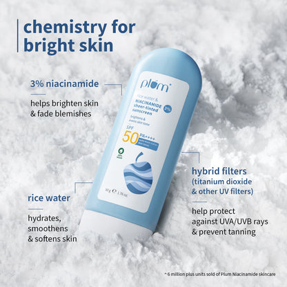 3% Niacinamide & Rice Water SPF 50 Sheer-Tinted Sunscreen